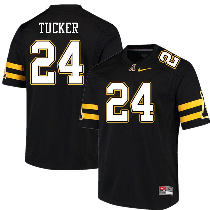 Men #24 Milan Tucker Appalachian State Mountaineers College Football Jerseys Sale-Black